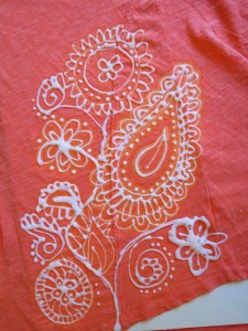 paisley, design, shirt, Damask, t-shirt, bleach art, bleach pen, CLOROX
