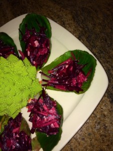 close up apple beet salad